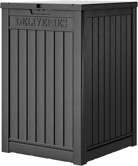 Package Delivery Box for Outside, 48 Gallon Storage with Lockable Secure, Large Resin Outdoor Package Drop Container