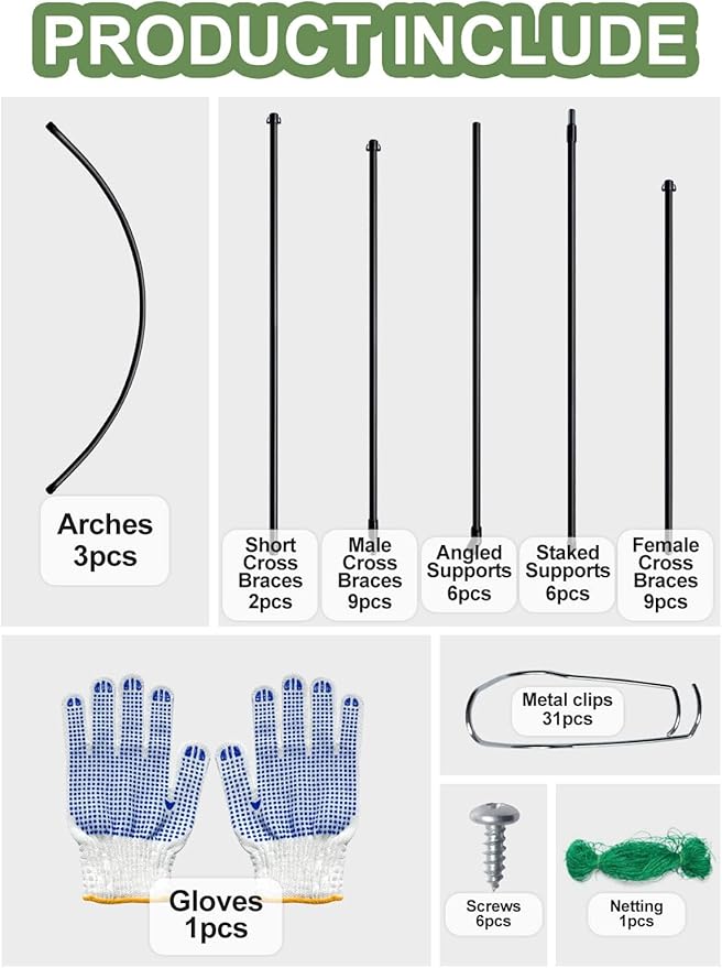 7FT Garden Arch Trellis for Climbing Plants Outdoor, Kalolary Extra Large Garden Tunnel Trellises Metal Cucumber Trellis Indoor for Climbing Vines Vegetable Garden Squash Arbors Plant Support