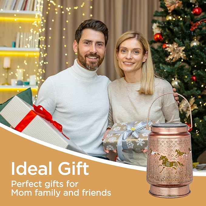 Horse Lover Solar Light Gift for Mom/Grandma/Women/Sister - Waterproof LED Mason Jar Hanging Lamp for Mother's Day - Outdoor Lantern Decor for Garden, Yard, Patio