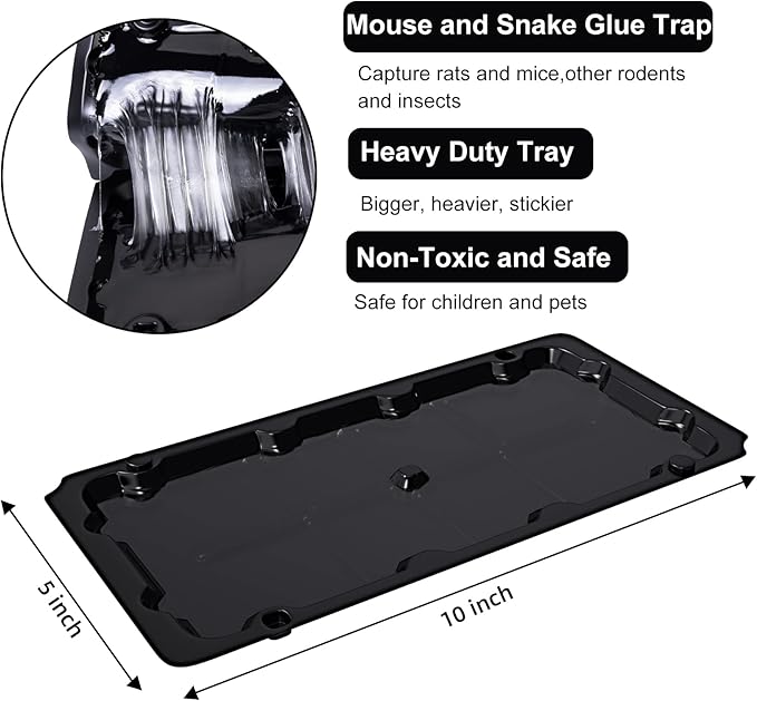 12 Pack Sticky Mouse Trap Rat Traps Indoor, Peanut Taste Pheromone Mouse Traps Indoor for Home, Glue Sticky Traps for Mice and Rats, Snake(Large Size)