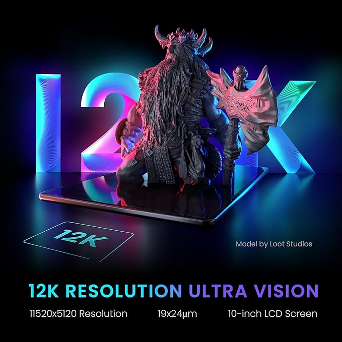 ELEGOO Saturn 3 MSLA 12K 3D Printer, Desktop Resin 3D Printer with 10-Inch Monochrome LCD, Voxeldance Tango Slicer, Large Printing Size of 8.62x4.84x9.84 inches