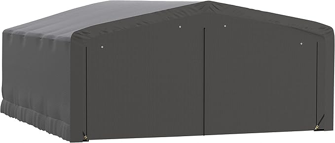 ShelterLogic ShelterTube Garage & Storage Shelter, 20' x 23' x 10' Heavy-Duty Steel Frame Wind and Snow-Load Rated Enclosure, Gray