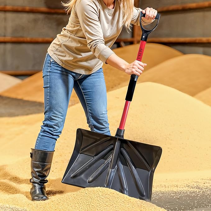 PLEXON Collapsible Snow Shovel for Driveway Lightweight Snow Shovel for Snow Removal with Ice Scraper Ice Chopper Folding Plastic for Car 48" Ergonomic