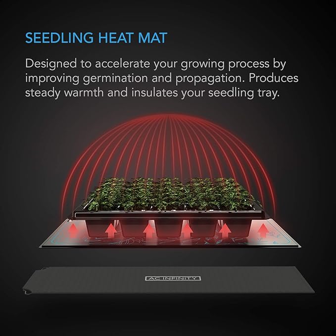 AC Infinity SUNCORE A1, Waterproof Seedling Heat Mat 3" x 20" MET & UL-Certified Heating Pad for Indoor Gardening, Hydroponics, Germination, Cloning