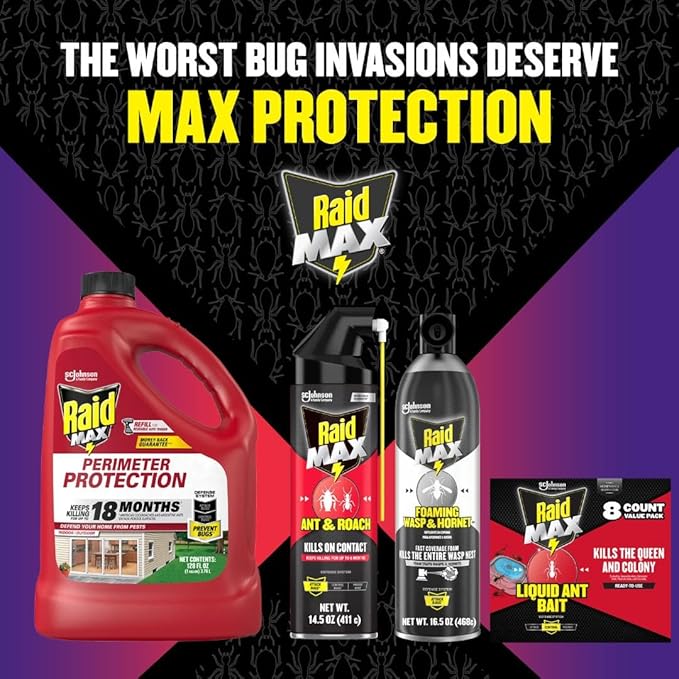 Raid MAX Perimeter Protection Refill, Up to 18 Months of Protection, Indoor and Outdoor Use, 1 Gallon (3.78 l)