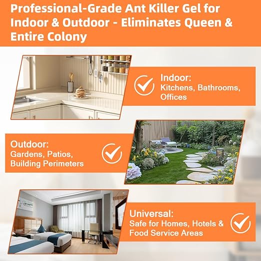 48 PCS Ant Killer Gel Bait Stations, Extra Strengthen Ant Bait Traps, Long-Lasting Effective Pest Gel for Carpenter Ants and Other Common Household Ants, No Mess Easy Use, Safe for Pets and Kids