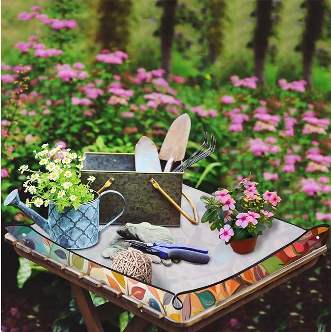 Hummingbirds Tree Foldable Garden Hand Transplanting Succulent Tools,Waterproof Thickened Repotting Mat Plant Tag, Miniature Planting Indoor Fairy Care,Potting,Cactus,Houseplant Bonsai Tool Kit Gift