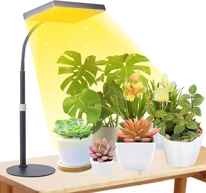 FECiDA Desk Grow Lights for Indoor Plants, Table Top Grow Light UV-IR Full Spectrum, 2000 Lumen LED Bonsai Houseplant Growing Lamp with On/Off Switch, 16"-24" Height Adjustable