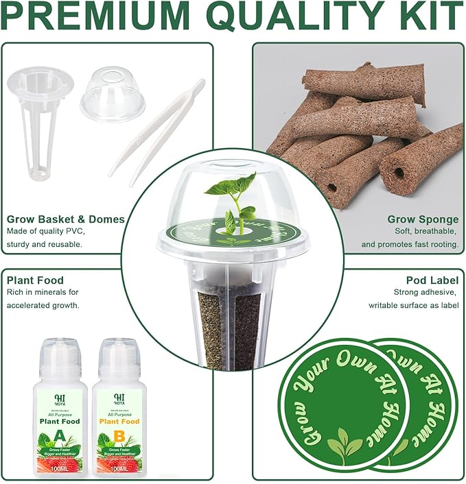 Herb Seed Pod Kit With Basil Mint Thyme Mixed, Grow Anything Seed Starter Pod Kit for Hydroponics Growing System with Plant Food, Seeds Included Genovese Basil, Italian Parsley, Oregano, Chive (8-Pod)