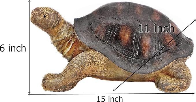 Bellaa Turtle Garden Statues Home Decor Tortoise Realistic Cute Large Animal Sculptures Gilbert Zen Garden Patio Lawn Yard Art Tanya Talia Galapagos Todd Outdoor Figurines 15 inch