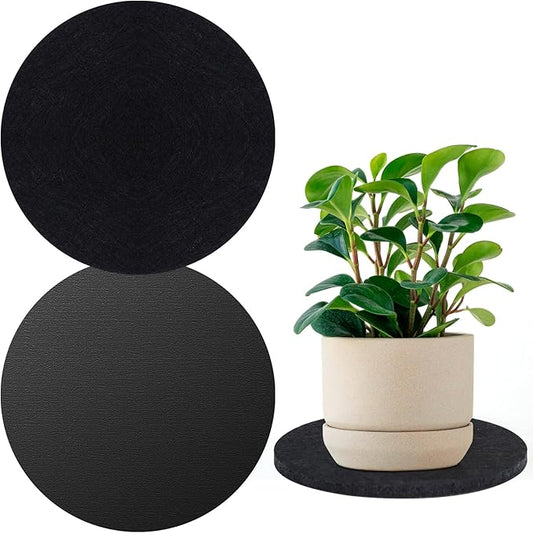 Plant Coaster Mat Reversible(Fabric/Leather),2Pcs Plant Coasters for House Plants Indoor & Outdoor,Household Products Absorbent/Waterproof(12inch)