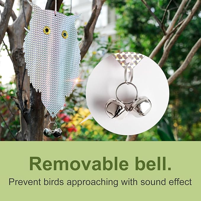 OFFO 4 PCS with 6 Reflective Bird Scare Rods to Scare Birds Away Bird Device for Woodpecker Pigeon Plastic Hanging Outdoors Reflective Keep Birds Away Home and Garden