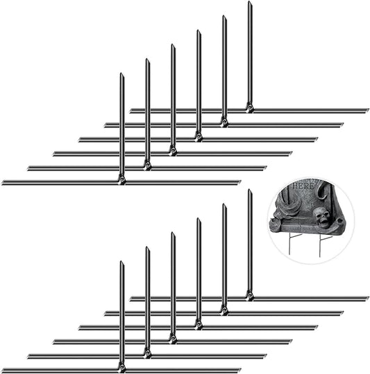 EBaokuup 12PCS Halloween Tombstone Stakes, 6.6"X3" Tombstone Metal Stakes, T-Shaped Ground Stakes for Halloween Outdoor Yard Lawn Foam Graveyard Decorations Decorations