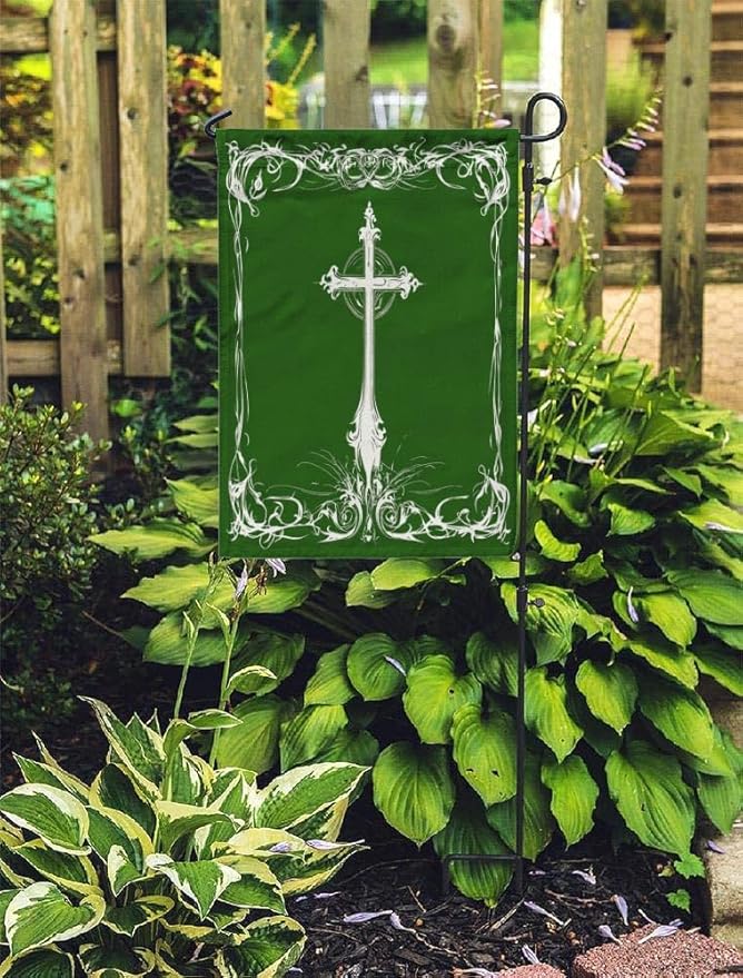 St. Patrick's Day Cross Outdoor Garden Flag 12X18 Inches Double Sided Seasonal Garden Flag
