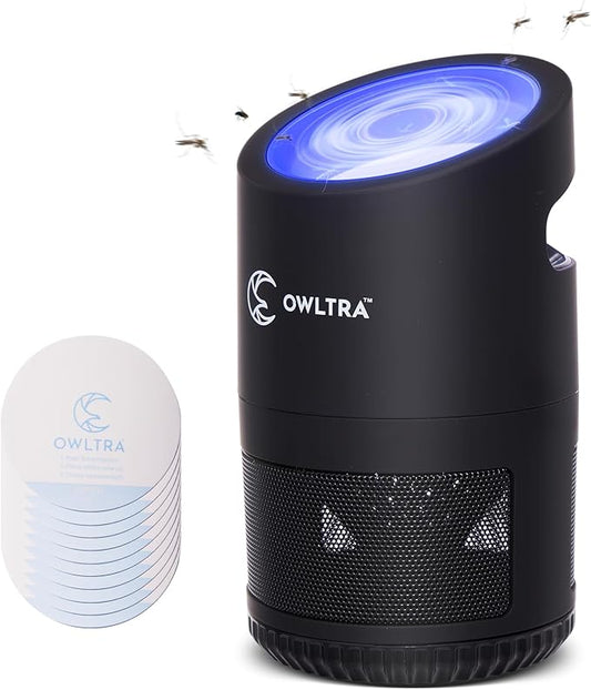 IMT-L70 Indoor Electric Insect Trap, Catcher & Killer Lamp for Fruit Flies, Mosquitos, Moths, Gnats, and More with UV Light Attraction and Fan Suction, Black