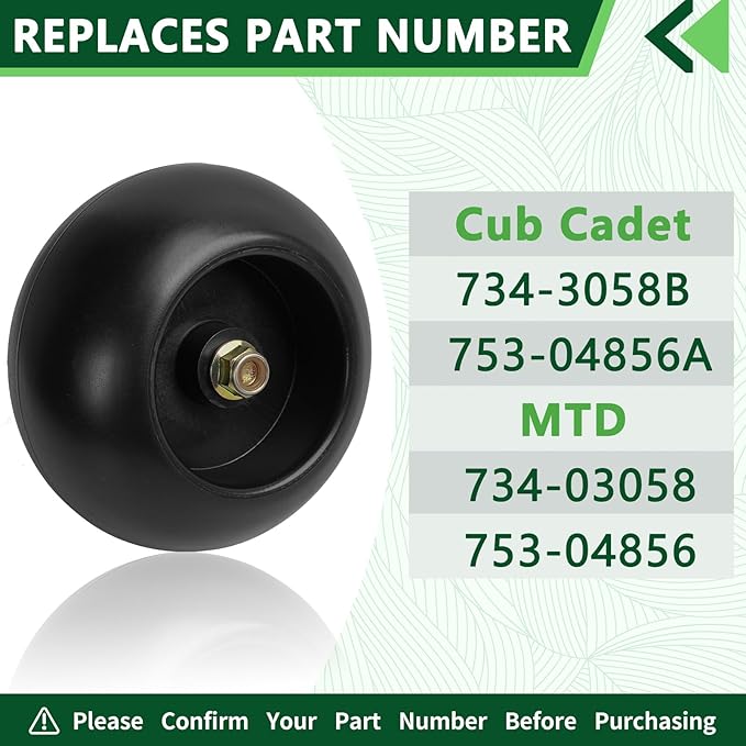 4 Pack lawn mower Deck Wheels Replacement 753-04856A Fits Cub Cadet RZT50 RZT54 LT1050 AM116299 M111489