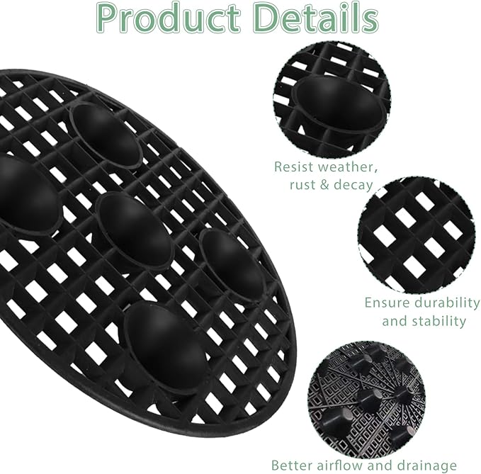 QTLCOHD 24Pcs Plastic Plant Stands 8 Inch Black Plant Level Pot Elevator Patio & Deck Floor Protector for Indoor Outdoor Garden Flower Potted Plants