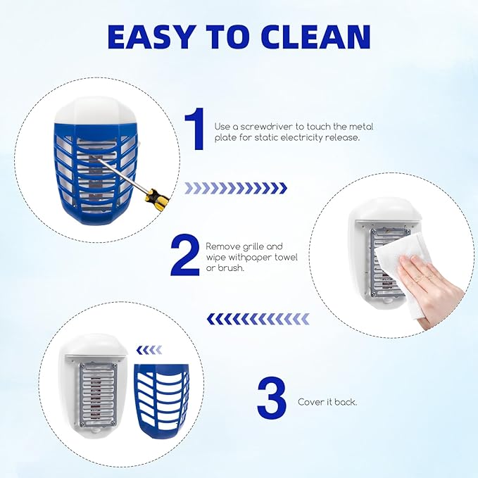 Bug Zapper Indoor Flying Insect Trap, 6 Pack Electronic Plug in Mosquito Zappers Gnat Insect Fly Zapper Traps Lamp for Home, Kitchen, Bedroom, Living Room,Office, Blue