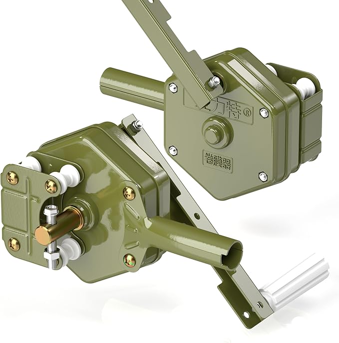 Greenhouse Side Manual Roll Up, Self Locking Roll Up Unit, Hand Crank Film Winder Roller for Greenhouse Plastic Film Livestock Curtain Ventilation, Adjustable Handle, Max. 328ft