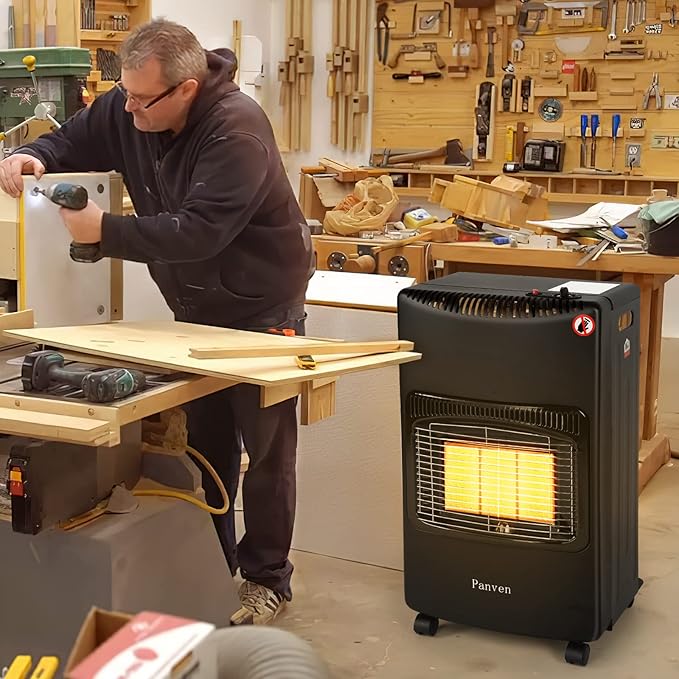 Patio Propane Heater, 18,000 BTU Portable Gas Infrared Heaters for Outdoor Use, Suitable for 20lb 30lb Propane