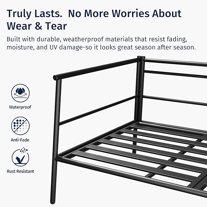 EAST OAK Life Chatter 4 Pieces Patio Furniture Set, Outdoor Furniture with Coffee Table, Patio Conversation Set Deep Seating with Thick Cushion, Backyard Porch Balcony, Chestnut Brown & Creamy Apricot