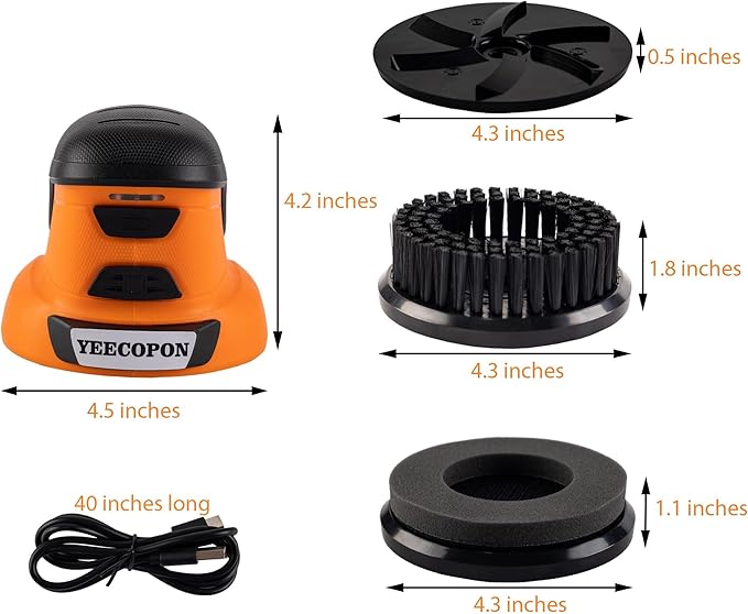 3-in-1 Electric Ice Scraper for Cars & Home – Cordless Handheld Defroster, Cleaner & Polisher, 500 RPM Motor, 2000mAh Battery, Type-C Charging, Lightweight & Portable