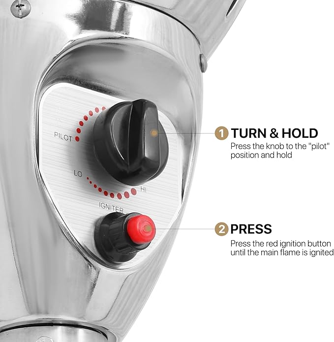 MoNiBloom 41000 BTU Propane Patio Heater with Wheels and Stainless Steel Burner Outdoor Patio Heater for Commercial Use, Residential, Garden, Backyard, Porch, Deck, Balcony (Brown)