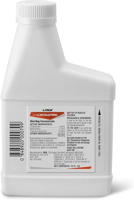 MGK Crossfire® Bed Bug Concentrate | Kills Pyrethroid-Resistant Bed Bug Strains | 13 oz | Non-Staining