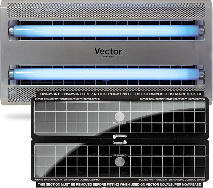 Catchmaster Vector 30, UV Light Fly Traps Indoor for Home, Electric Gnat Traps for House Indoor, Shatterproof Bulbs UV Lamp Fly, Insect & Mosquito Killer, Silent Bug Light for Kitchen, Shed, Garage