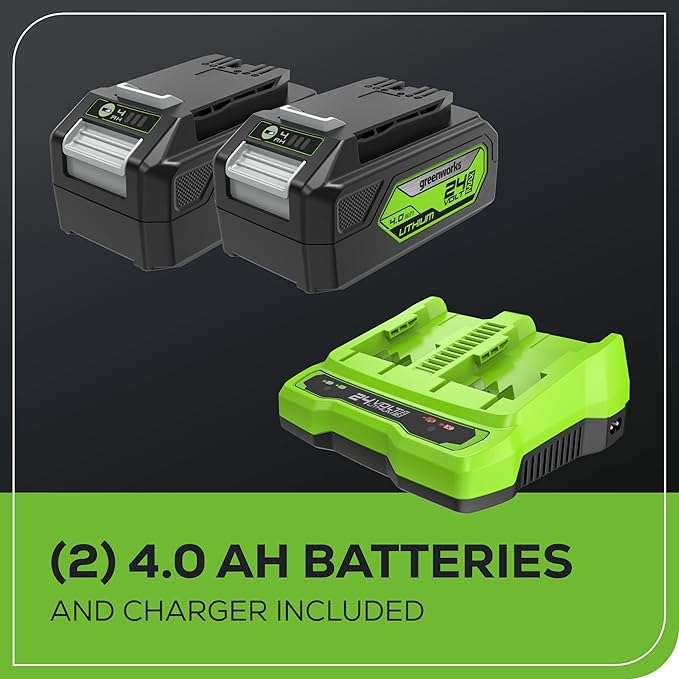 Greenworks 48V (2 x 24V) 17" Brushless Cordless Push Lawn Mower, Includes (2) 4.0Ah Batteries and Dual Port Rapid Charger((125+ Compatible Tools, 45Min Runtime)