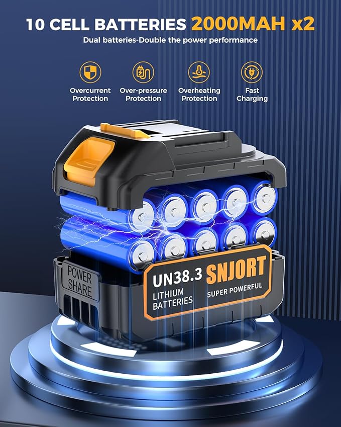 Leaf Blower Cordless with Battery and Charger,800,000 RPM,Extended Nozzle,Lightweight Handheld Design,Blower for Patio Cleaning,car Blowing Water,Blowing Leaves and Dust（Amber Yellow）