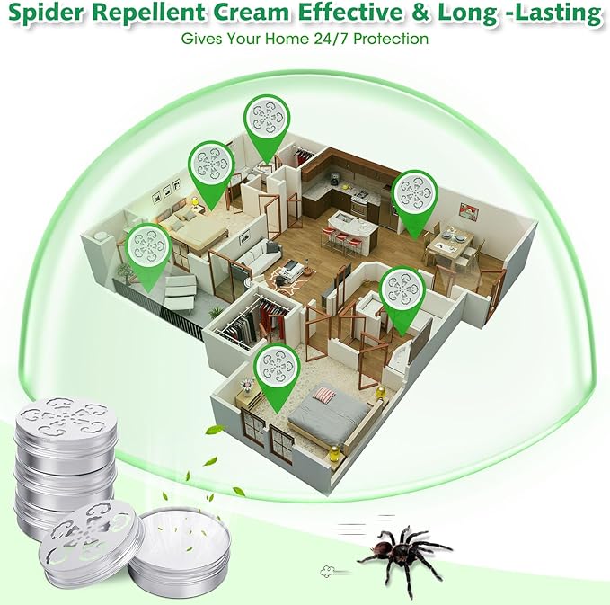 4 Pack Spider Repellent Indoor for Car Engines, Peppermint Oil, Naturally Spider Killer and No-Toxic Stay Away Spider Traps Indoor, Rat, Roach, Mosquito, Bugs & Other Pest Stay Away Spider Spray