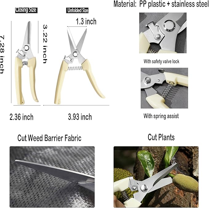 4 FT X 50 FT Weed Barrier Fabric Heavy Duty, 4.23oz Landscape Fabric, with 40pcs U-Shaped Landscape Fabric Staples and Garden Stakes Gaskets, 1 Shears