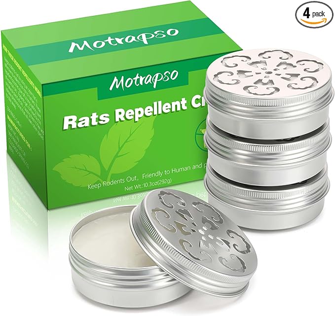 Peppermint Oil to Repel Mice and Rats, 4 Pack for Car Engines, Mouse Repellent Keeping Rodents Out of House Garages, Human Pet Dog Plant Safe