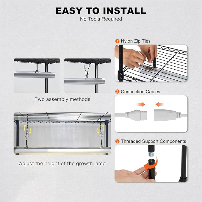 VEVOR Plant Stand with Grow Light, 6-Tier Large Tall Plant Shelf with 150W Full Spectrum Grow Light, Indoor LED Plant Light with Timer and Wheel for Seed Starting 35.4" L x 13.8" W x 70.9" H