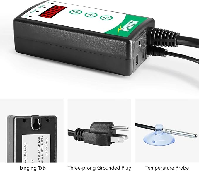 iPower 2-Pack 40-108 Degrees Fahrenheit Digital Heat Mat Thermostat Controller and 48" x 20" Hydroponic Seeding Warm Pad Plant Starting Kit Combo