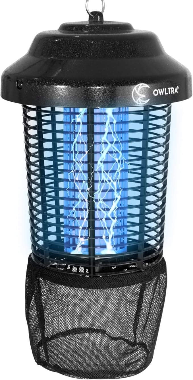 OMT-E80 In/Outdoor Electronic Insect Killer & Catcher Lamp for Mosquitoes, Gnats, Aedes Mosquitoes, Flies, Moths & More with 2*40W UV Light & 4200V High Voltage Grid, 1.5 Acre Coverage, Black