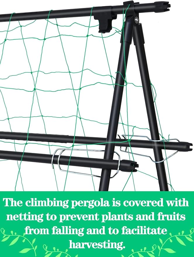 6×3 Feet Garden Trellis for Climbing Plants, Kalolary A-Frame Garden Cucumber Grow Trellises Rustproof Metal Potted Plant Climbing Support for Indoor Outdoor Vegetable Fruits Vines Support
