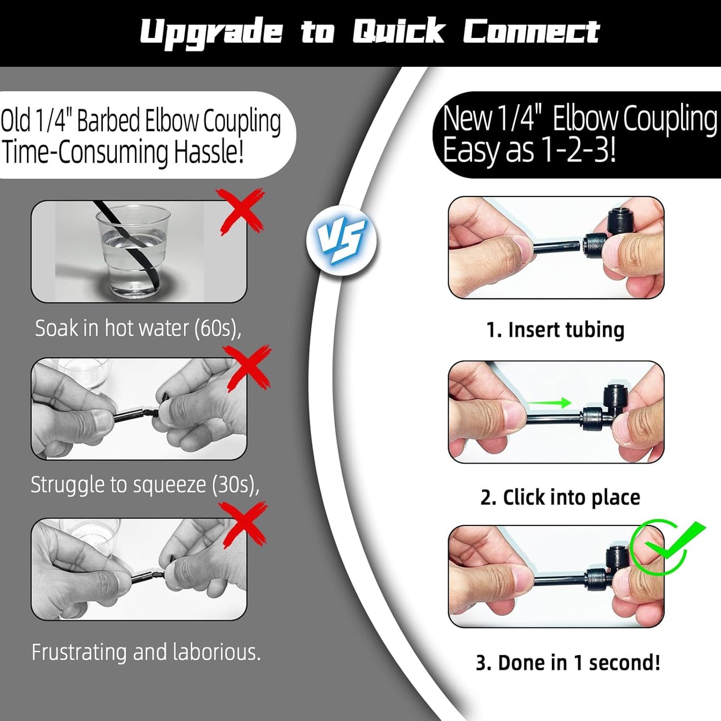 30 Pack Quick Connect 1/4" Drip Irrigation Elbow Coupling Connector,Universal 90 Degree Elbow Fitting for 1/4 Inch Irrigation Tubing,Leak Free Fittings for Sprinkler or Drip Irrigation System