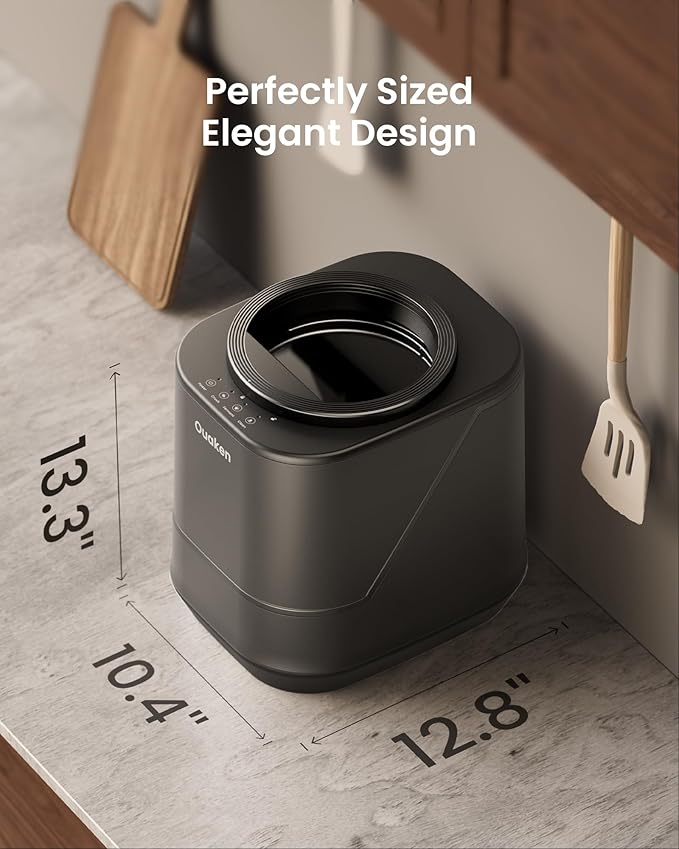 Electric Composter for Kitchen - 4L Countertop Indoor Compost Bin Smart Odorless Turn Kitchen Waste into Fertilizer Compost Maker, Low Noise, Auto-Clean, 2025 Newer Home Food composting Machine Gifts