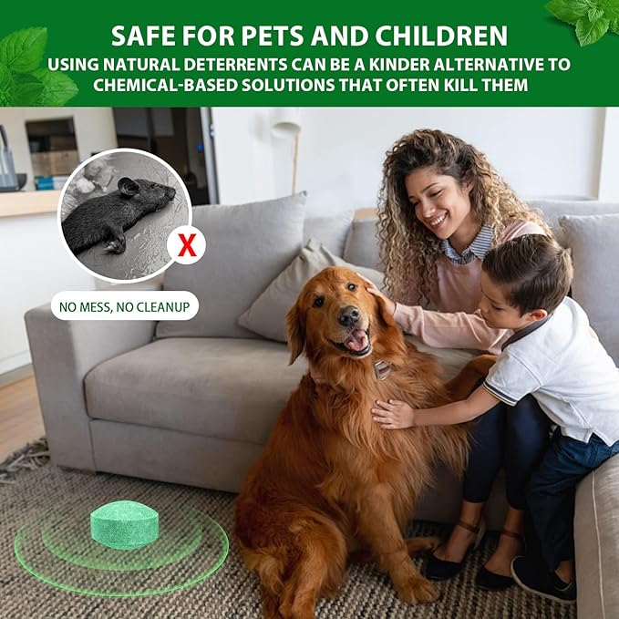 Rodent Repellent, Peppermint Oil for Mice Rats Squirrel Pests Repellent Indoor & Outdoor Use, Natural Rat Mouse Deterrent Family （24 Pack）