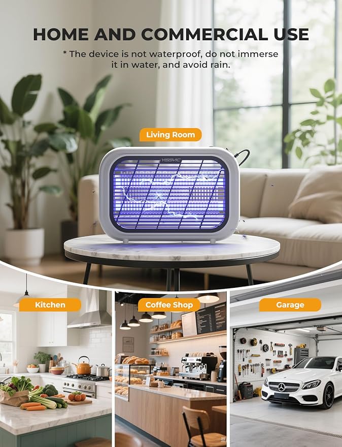 YISSVIC 20W Indoor Bug Zapper Electric Fruit Fly Traps for Indoors Mosquito Zapper Electric Fly Zapper Moth Gnat Insect Killer for Home Office Garage Kitchen Dining Living Room (White)