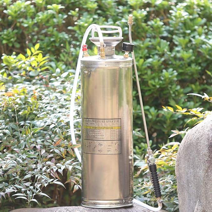 CLICIC 2.5 Gallon Stainless-Steel Sprayer, Professional Backpack Sprayer