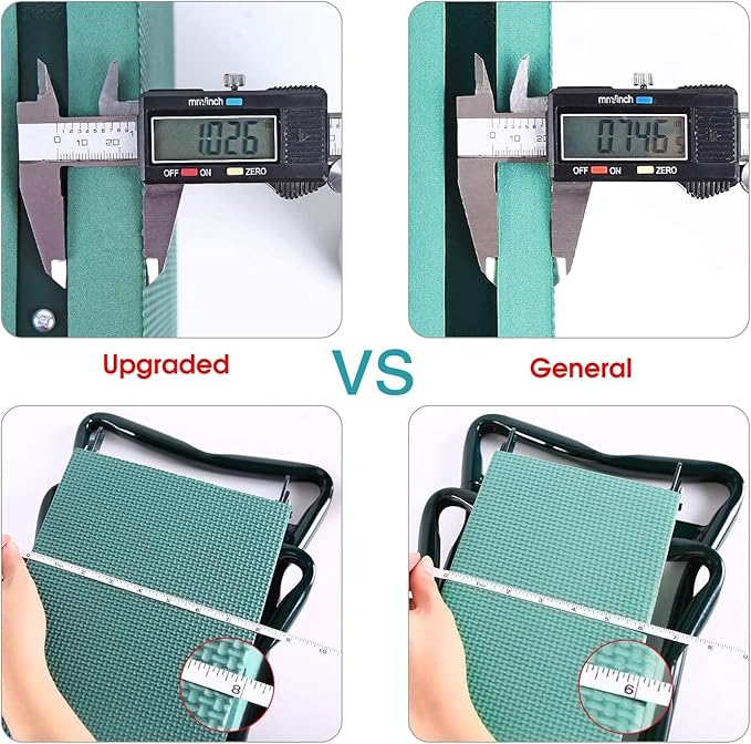 Ohuhu Garden Kneeler and Seat Heavy Duty, Upgraded Gardening Stool with Thicker and Wider EVA Foam Kneeling Pad Foldable Garden Bench with 2 Large Tools Pouches, Ideal Gardening Gifts for Women Men