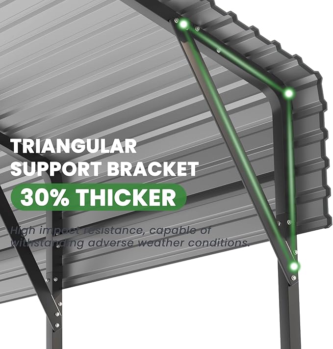 Carports 20x20 Heavy Duty,Metal Carport with Reinforced Structrure and Base,Outdoor Garage Car Shelter Frame for Pickup, Boat, Car and Tractors