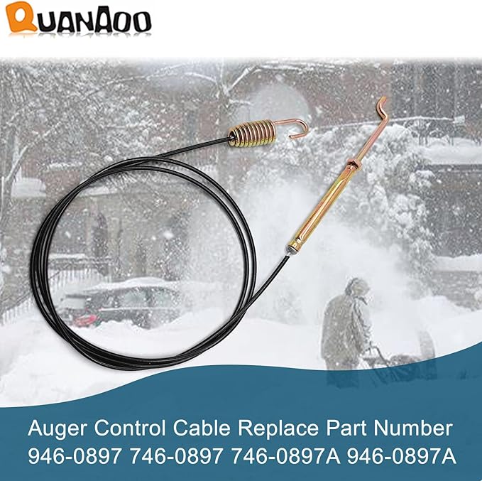 Auger Control Cable 946-0897 for MTD Craftsman Yard Machines Troy-Bilt Yard Man Snow Throwers fits MTD Built 2 Stage Snowblower Replace 746-0897 746-0897A 946-0897A Auger Clutch Cable
