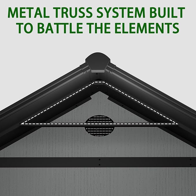 3 x 5 FT Shed Resin Outdoor Storage with Floor, Plastic Shed with Window and Lockable Door for Garden, Backyard, with Wood Texture, Grey