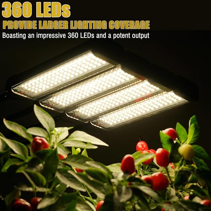 Grow Lights for Indoor Plants, Full Spectrum led Grow Light with Stand (4 Heads Light)