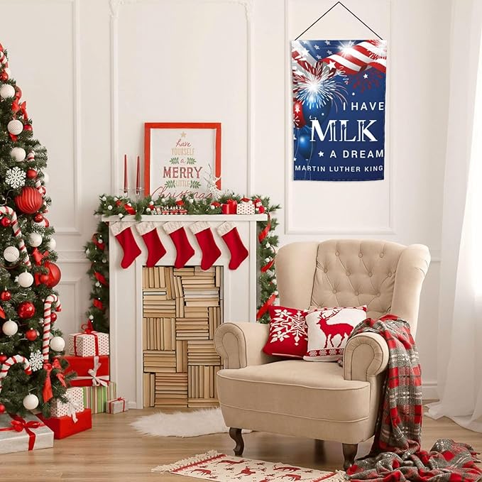 Mlk I Have A Dream Martin Luther King Garden Flag Welcome Party Outdoor Outside Decorations Picks Home House Garden Yard Decor 12x18 Inch