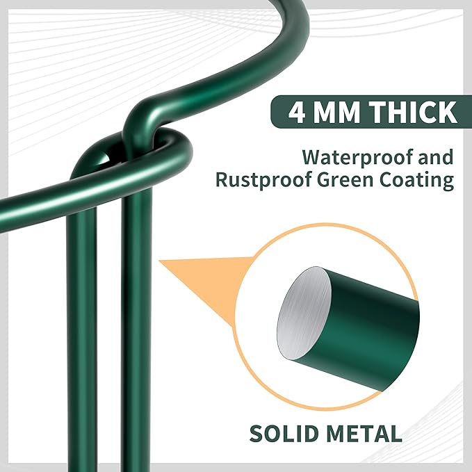 TCBWFY 20 Pack Plant Supports Stakes for Large Heavy Plants, 16"Hx10"D Peony Supports,Heavy Duty 4mm Wire Peony Cages,Interlock Garden Supports Ring Border Support,Plant Support Cage for Rose Flowers